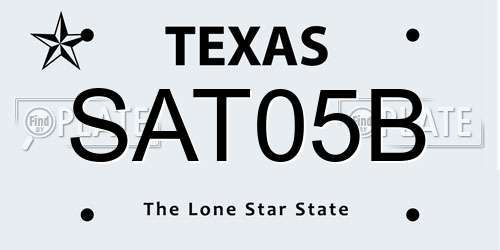 SAT05B Texas License Plate