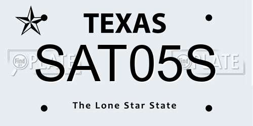 SAT05S Texas License Plate