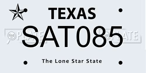 SAT085 Texas License Plate