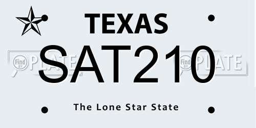SAT210 Texas License Plate