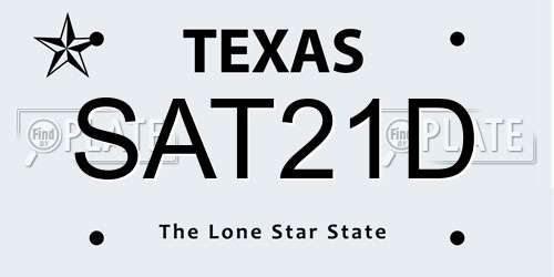 SAT21D Texas License Plate