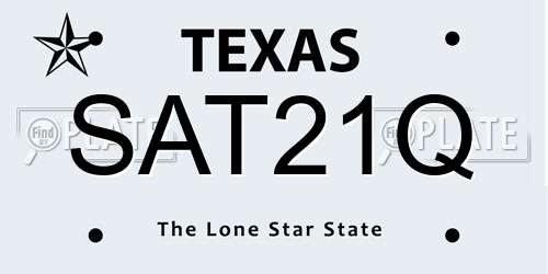 SAT21Q Texas License Plate