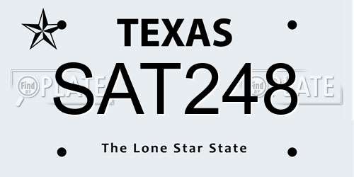 SAT248 Texas License Plate