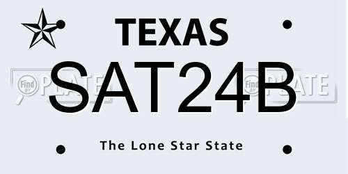 SAT24B Texas License Plate