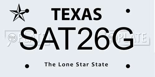 SAT26G Texas License Plate