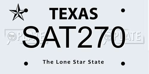 SAT270 Texas License Plate