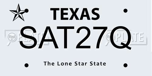 SAT27Q Texas License Plate