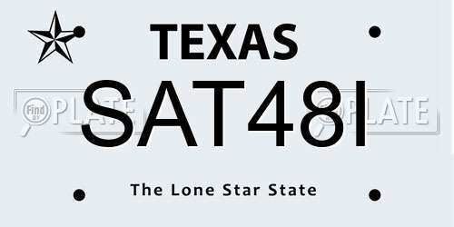 SAT48I Texas License Plate