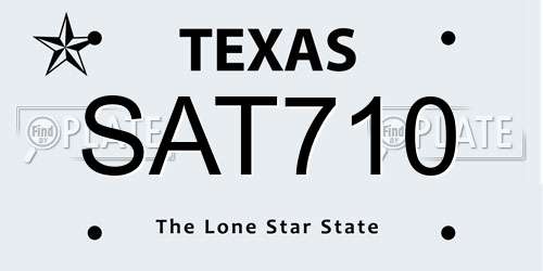SAT710 Texas License Plate