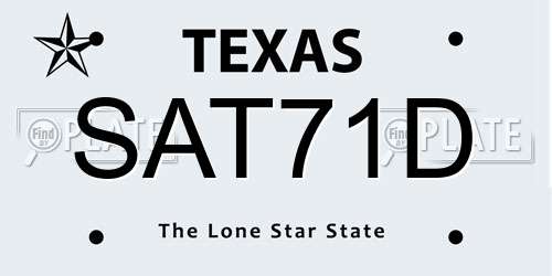 SAT71D Texas License Plate