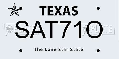 SAT71O Texas License Plate