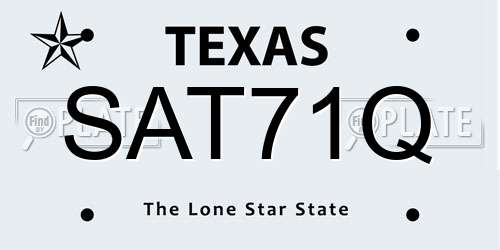 SAT71Q Texas License Plate