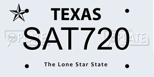 SAT720 Texas License Plate