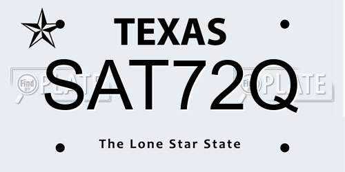 SAT72Q Texas License Plate