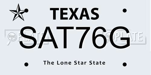 SAT76G Texas License Plate