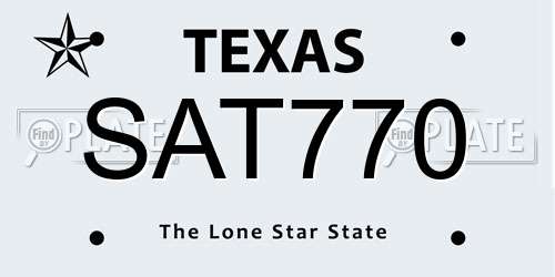 SAT770 Texas License Plate