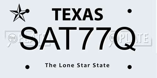SAT77Q Texas License Plate