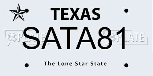 SATA81 Texas License Plate