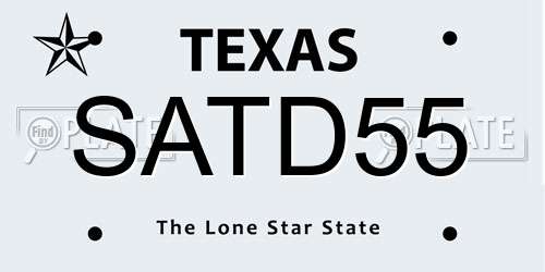 SATD55 Texas License Plate