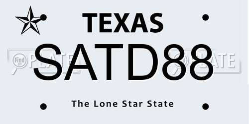 SATD88 Texas License Plate