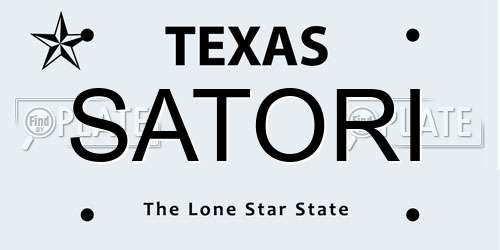 SATORI Texas License Plate