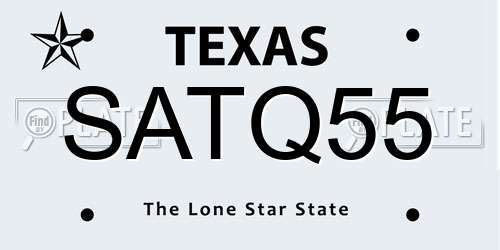 SATQ55 Texas License Plate
