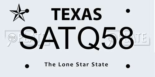 SATQ58 Texas License Plate