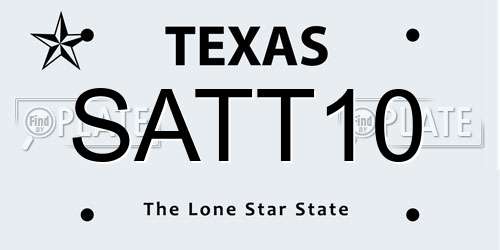 SATT10 Texas License Plate