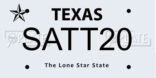 SATT20 Texas License Plate