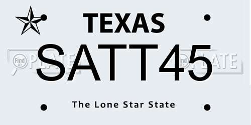 SATT45 Texas License Plate