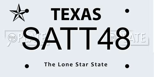SATT48 Texas License Plate