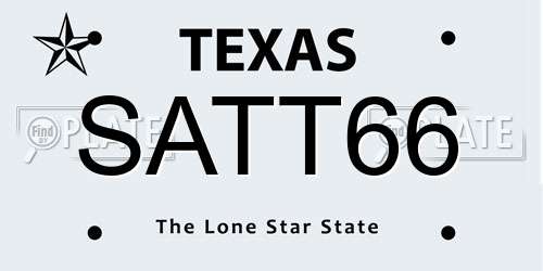 SATT66 Texas License Plate