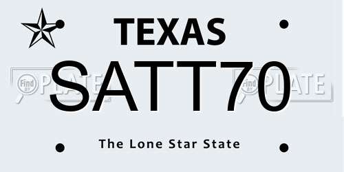 SATT70 Texas License Plate