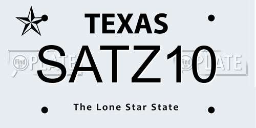 SATZ10 Texas License Plate