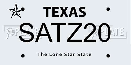 SATZ20 Texas License Plate