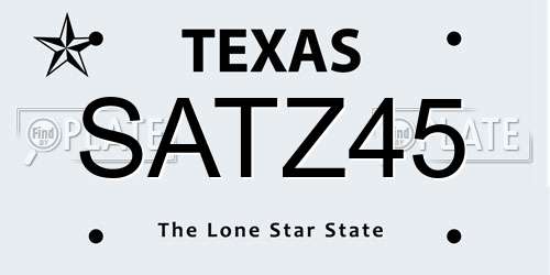 SATZ45 Texas License Plate