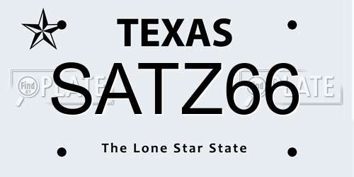 SATZ66 Texas License Plate
