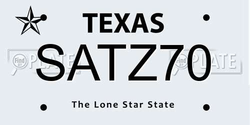 SATZ70 Texas License Plate