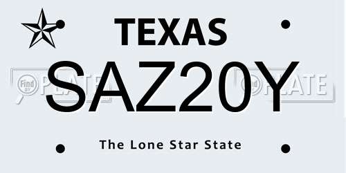 SAZ20Y Texas License Plate
