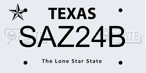 SAZ24B Texas License Plate