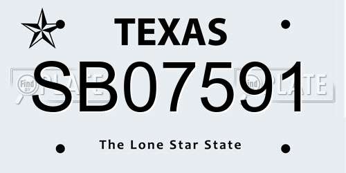 SB07591 Texas License Plate