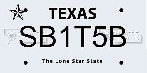 SB1T5B Texas License Plate
