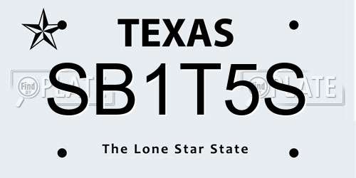 SB1T5S Texas License Plate
