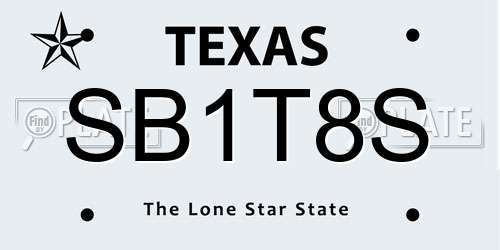SB1T8S Texas License Plate