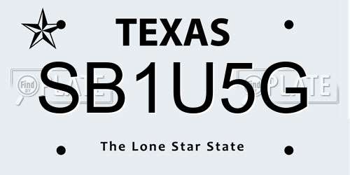 SB1U5G Texas License Plate
