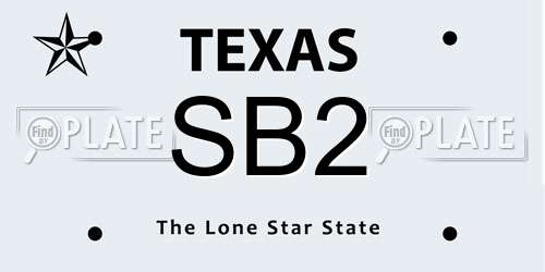 SB2 Texas License Plate