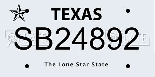 SB24892 Texas License Plate