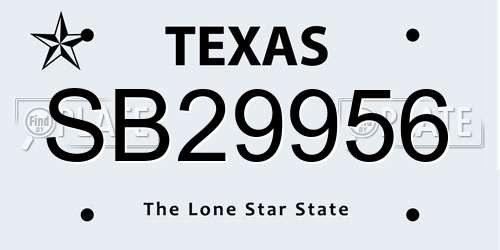 SB29956 Texas License Plate