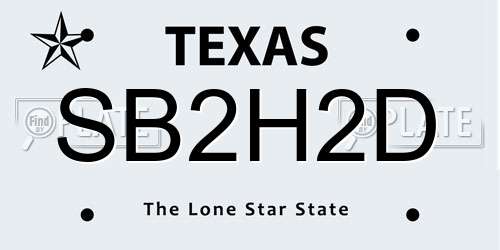 SB2H2D Texas License Plate