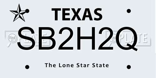 SB2H2Q Texas License Plate